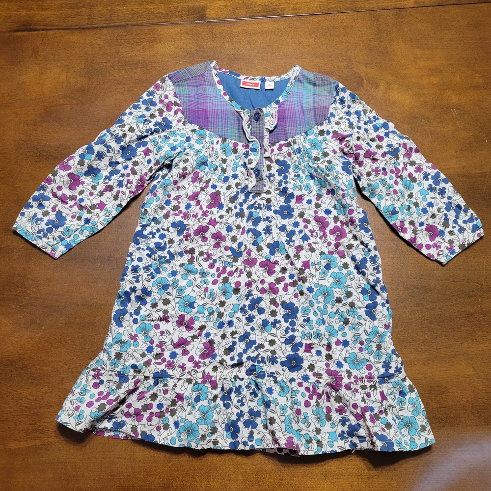 Mexx Floral and Plaid Kids Dress
